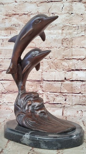 Firmato bronzo delfini milo - bronzo,