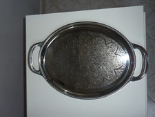 Vassoio Alessi in acciao inox 18/10 ovale vintage anni 70