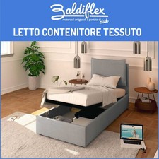 LETTO SINGOLO CONTENITORE IN TESSUTO RETE A DOGHE IN LEGNO LICIA 90x190 cm