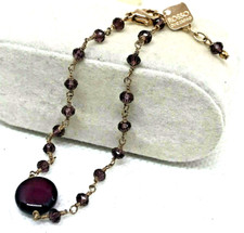 BRACCIALE A ROSARIO di  ROSSO PREZIOSO  PLACCATO ORO ROSA 24K E GRANATI NATURALI