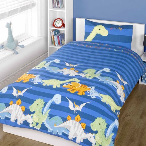 Set copripiumino blu dinosaurs - set,