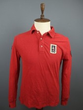 Polo Frecce Tricolori rossa patch logo cotone colletto manica lunga taglia M