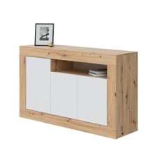 Mobile credenza buffet ROVERE NODI BIANCO 3 ante moderno 144X42X87 cm 016628W