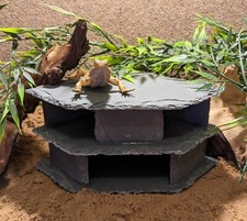 Ardesia naturale doppio angolo grotta nascondi pietra acquario acquario acquario acquario vivaio rettile