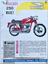 F014 FOGLIO PUBBLICITARIO MOTO DUCATI 250 MACH/1 CON CARATTERISTICHE TECNICHE