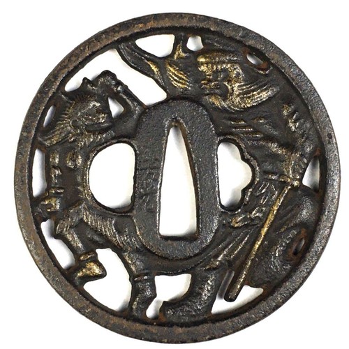 Japanese tsuba iron openwork - iron,