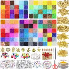 60693 Pezzi Perline per Braccialetti, 120 Colores 2Mm Perline per Bigiotteria Fa