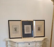 Set 3 Quadri Moderni Dipinti Geometrici Oro Astratti Campanelli 