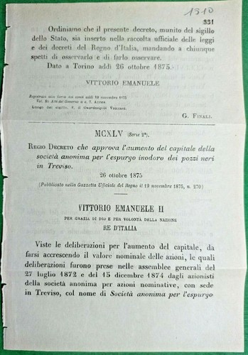 Treviso regio decreto aumento - treviso,regio,
