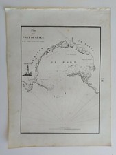 1858 Gauttier Mapa Mappa Plan du Port de Genes Porto di Genova Liguria Portolano