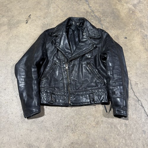Giacca moto pelle vintage - , anni
