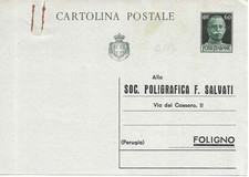 LUOGOTENENZA - INTERO POSTALE (C113) - PUBBLICITARIO PRESTAMPATO NON VIAGGIATO