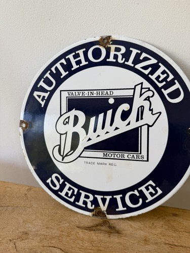 Buick service enamel sign - buick,