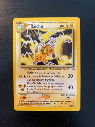 Carte pokémon raichu 21 64 - carte, 21/64