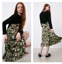 Abito midi ZARA nero e verde