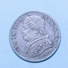 PIO IX 5 SOLDI 1867 ANNO XXII