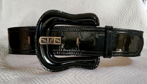 Cintura fendi larga nera pelle - cintura,