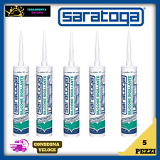 SILICONE TRASPARENTE BIANCO ANTIMUFFA ACETICO CARTUCCIA SARATOGA 5 PZ SIGILLANTE
