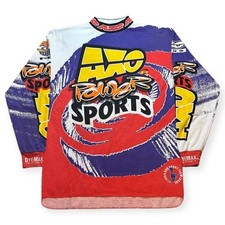 Maglia maglia vintage 1994 Axo Power Sports Motocross MX taglia XL Grafitti Neon