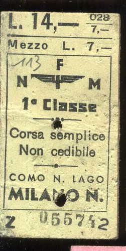Biglietto treno ferrovia como - biglietto,