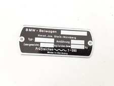 BMW BEIWAGEN STEIB SIDECAR TARGHETTA BARCHETTA SIDECAR BMW ID PLATE TYPENSCHILD
