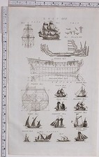 1788 Antico Stampa Nave Vessel
