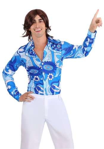 Camicia discoteca uomo blu - camicia, da