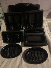 Set completo 5 portasaponi Bagno ECAS - Serie SIRENA in Vetro Opalino - 1940-'70