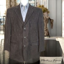 Martina Franca Cappotto Sportivo Giacca Uomo 44L Marrone Microscamosciato 3 Bottoni VL