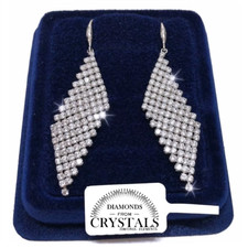 Orecchini da donna pl. oro bianco 18K con cristalli Zirconi  SW84/2