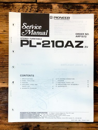 Pioneer 210az - pioneer, pl-210az