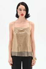 Top oro in maglia di