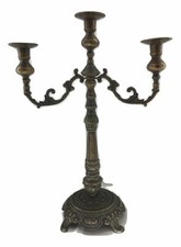 Candelabro portacandela in ottone a 3 fuochi braccia chiesa arredo casa classico