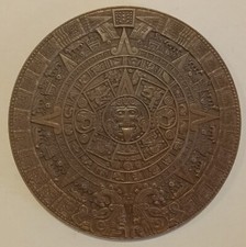 GRANDE MEDAGLIA CALENDARIO AZTECA Y PIEDRA DEL S0L MEXICO  OPUS: S. JOHNSON VEDI