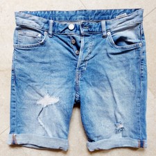 Jeans Pantaloni CLAYTON Taglia 44 corti uomo denim blu shorts bermuda SLIM FIT