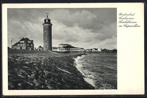 Cuxhaven faro con padiglione - cuxhaven,,