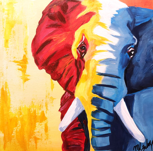 Quadro elefante colorato - elefante,