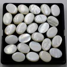 Lotto 15 pezzi pietre preziose cabochon ovali in madreperla naturale di alta ...