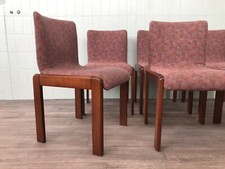 Set Di 6 Sedie Italiane Vintage Anni 70 In Legno E Tessuto