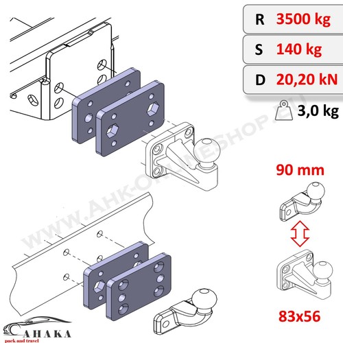 Adattatore sfera palla - , per