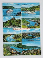 Cartolina Brube del magnifico Reno The Lorelei River Collage Germania A4
