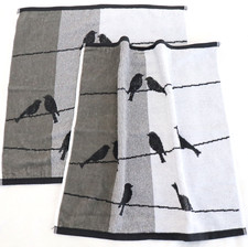 2x Asciugamani Uccelli Ruota