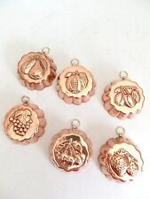 6 Forme budino Tortiera In rame lucido da appendere arredo cucina con anello