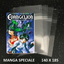 n.100 Buste per fumetti formato Manga Speciale cm 14x18,5+4,5 60 My con adesivo