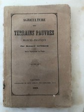 Antico Libro Agriculture des terrains pauvres Bernard Lavergne 1863 Raro