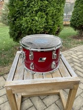 Vintage Red Ludwig Rocker 12 pollici Tom Drum 6 anse nero bianco distintivo BELLO