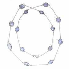 Collana Pizzo Blu Piegato