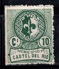 Castel del Río - MNH 100% Italia fiscale 10 centesimi, municipio, verde