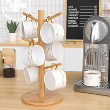 Bamboo Mug Tree Stand with