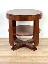 Rotondo Art-Deco-Tisch " Hannover “ Di Legno Noce Di Retroles